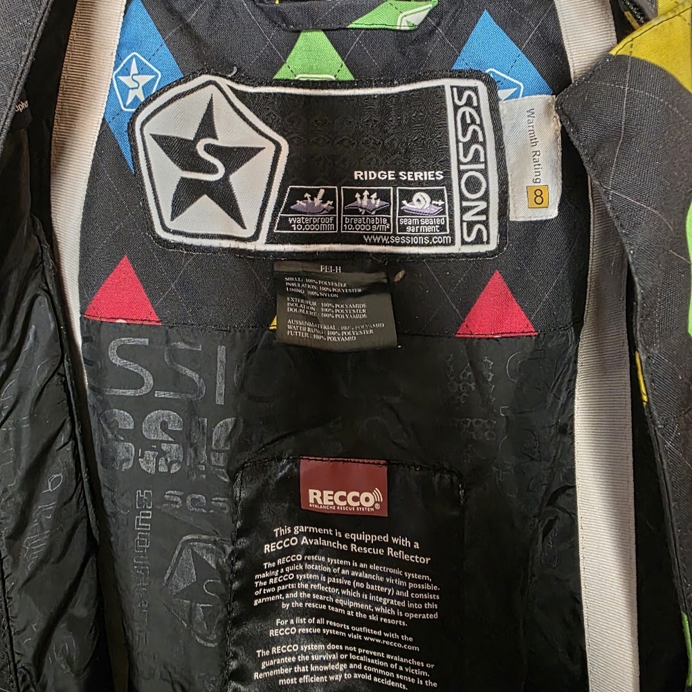 Sessions Ridge Series Jacket & Pants Set Diamond Pattern Size Medium - Picture 9 of 16